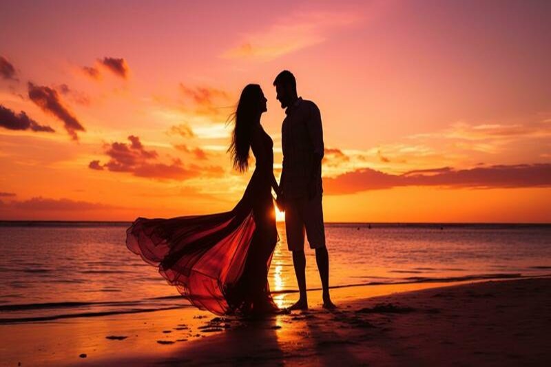 silhouette-of-a-loving-couple-on-the-beach-at-sunset-ai-generated-photo